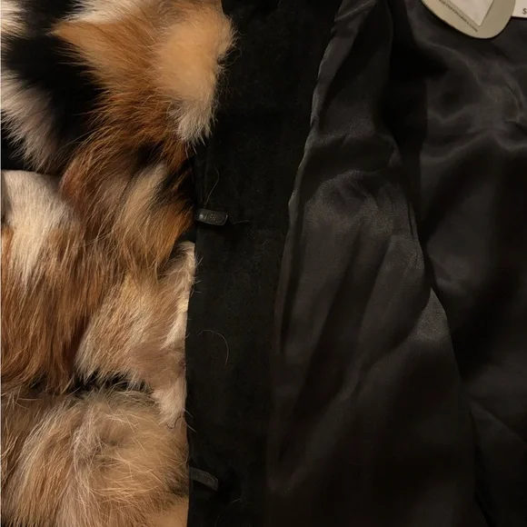 The Jetset Diaries Elegant short calico genuine fox patchwork fur & leather coat - Picture 16 of 16